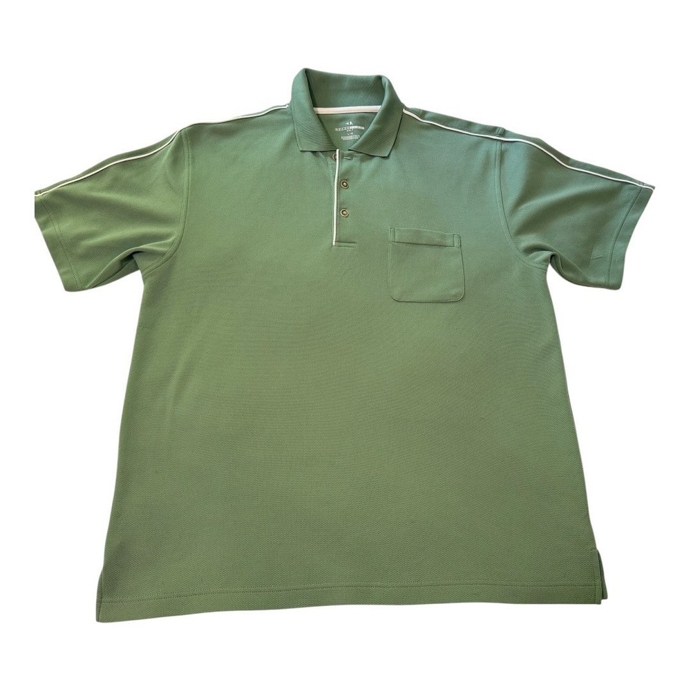 Grand Slam Golf Polo Shirt Large Mens Green Polyester Pique Athletic Preppy Good